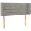 Image de vidaXL Tête de Lit avec Oreilles Meuble de Chambre à Coucher Accessoire de Lit Simple Tête de Cadre de Lit Intérieur Gris Clair 93x16x78/88 cm Velours