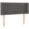 Image de vidaXL Tête de Lit avec Oreilles Meuble de Chambre à Coucher Accessoire de Lit Simple Tête de Cadre de Lit Gris Foncé 103x16x78/88 cm Velours