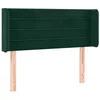 Image de vidaXL Tête de Lit avec Oreilles Meuble de Chambre à Coucher Accessoire de Lit Simple Tête de Cadre de Lit Vert Foncé 103x16x78/88 cm Velours