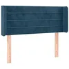 Image de vidaXL Tête de Lit avec Oreilles Meuble de Chambre à Coucher Accessoire de Lit Simple Tête de Cadre de Lit Bleu Foncé 103x16x78/88 cm Velours