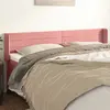 Image de vidaXL Tête de lit avec oreilles Rose 163x16x78/88 cm Velours