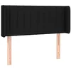 Image de vidaXL Tête de Lit avec Oreilles Meuble de Chambre à Coucher Accessoire de Lit Simple Tête de Cadre de Lit Intérieur Noir 83x16x78/88 cm Tissu