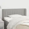 Image de vidaXL Tête de lit avec oreilles Gris clair 93x16x78/88 cm Tissu