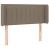 Image de vidaXL Tête de Lit avec Oreilles Meuble de Chambre à Coucher Accessoire de Lit Simple Tête de Cadre de Lit Intérieur Taupe 93x16x78/88 cm Tissu