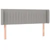 Image de vidaXL Tête de Lit avec Oreilles Meuble de Chambre à Coucher Accessoire de Lit Double Tête de Cadre de Lit Intérieur Gris Clair 147x16x78/88 cm Tissu