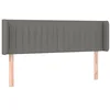 Image de vidaXL Tête de Lit avec Oreilles Meuble de Chambre à Coucher Accessoire de Lit Double Tête de Cadre de Lit Intérieur Gris Foncé 147x16x78/88 cm Tissu