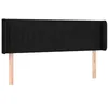 Image de vidaXL Tête de Lit avec Oreilles Meuble de Chambre à Coucher Accessoire de Lit Double Tête de Cadre de Lit Intérieur Noir 147x16x78/88 cm Tissu