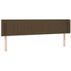 Image de vidaXL Tête de Lit avec Oreilles Meuble de Chambre à Coucher Accessoire de Lit Double Tête de Cadre de Lit Marron Foncé 163x16x78/88 cm Tissu