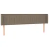 Image de vidaXL Tête de Lit avec Oreilles Meuble de Chambre à Coucher Accessoire de Lit Double Tête de Cadre de Lit Intérieur Taupe 163x16x78/88 cm Tissu