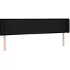 Image de vidaXL Tête de Lit avec Oreilles Meuble de Chambre à Coucher Accessoire de Lit Double Tête de Cadre de Lit Intérieur Noir 183x16x78/88 cm Tissu