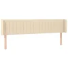 Image de vidaXL Tête de Lit avec Oreilles Meuble de Chambre à Coucher Accessoire de Lit Double Tête de Cadre de Lit Intérieur Crème 203x16x78/88 cm Tissu