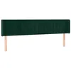 Image de vidaXL Tête de Lit avec Oreilles Meuble de Chambre à Coucher Accessoire de Lit Double Tête de Cadre de Lit Vert Foncé 163x16x78/88 cm Velours