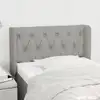 Image de vidaXL Tête de lit avec oreilles Gris clair 83x16x78/88 cm Tissu