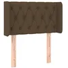 Image de vidaXL Tête de Lit avec Oreilles Meuble de Chambre à Coucher Accessoire de Lit Simple Tête de Cadre de Lit Intérieur Marron Foncé 83x16x78/88 cm Tissu