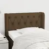 Image de vidaXL Tête de lit avec oreilles Marron Foncé 83x16x78/88 cm Tissu
