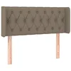 Image de vidaXL Tête de Lit avec Oreilles Meuble de Chambre à Coucher Accessoire de Lit Simple Tête de Cadre de Lit Intérieur Taupe 93x16x78/88 cm Tissu