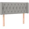 Image de vidaXL Tête de Lit avec Oreilles Meuble de Chambre à Coucher Accessoire de Lit Simple Tête de Cadre de Lit Intérieur Gris Clair 103x16x78/88 cm Tissu