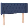 Image de vidaXL Tête de Lit avec Oreilles Meuble de Chambre à Coucher Accessoire de Lit Simple Tête de Cadre de Lit Intérieur Bleu 103x16x78/88 cm Tissu