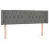 Image de vidaXL Tête de Lit avec Oreilles Meuble de Chambre à Coucher Accessoire de Lit Double Tête de Cadre de Lit Intérieur Gris Foncé 163x16x78/88 cm Tissu