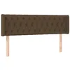 Image de vidaXL Tête de Lit avec Oreilles Meuble de Chambre à Coucher Accessoire de Lit Double Tête de Cadre de Lit Marron Foncé 163x16x78/88 cm Tissu