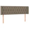 Image de vidaXL Tête de Lit avec Oreilles Meuble de Chambre à Coucher Accessoire de Lit Double Tête de Cadre de Lit Intérieur Taupe 163x16x78/88 cm Tissu