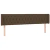 Image de vidaXL Tête de Lit avec Oreilles Meuble de Chambre à Coucher Accessoire de Lit Double Tête de Cadre de Lit Marron Foncé 183x16x78/88 cm Tissu