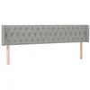 Image de vidaXL Tête de Lit avec Oreilles Meuble de Chambre à Coucher Accessoire de Lit Double Tête de Cadre de Lit Intérieur Gris Clair 203x16x78/88 cm Tissu