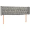 Image de vidaXL Tête de Lit avec Oreilles Meuble de Chambre à Coucher Accessoire de Lit Double Tête de Cadre de Lit Gris Clair 147x16x78/88 cm Velours
