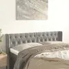 Image de vidaXL Tête de lit avec oreilles Gris clair 147x16x78/88 cm Velours