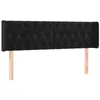 Image de vidaXL Tête de Lit avec Oreilles Meuble de Chambre à Coucher Accessoire de Lit Double Tête de Cadre de Lit Intérieur Noir 163x16x78/88 cm Velours
