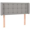 Image de vidaXL Tête de Lit avec Oreilles Meuble de Chambre à Coucher Accessoire de Lit Simple Tête de Cadre de Lit Intérieur Gris Clair 83x16x78/88 cm Tissu