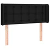 Image de vidaXL Tête de Lit avec Oreilles Meuble de Chambre à Coucher Accessoire de Lit Simple Tête de Cadre de Lit Intérieur Noir 93x16x78/88 cm Tissu