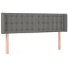 Image de vidaXL Tête de Lit avec Oreilles Meuble de Chambre à Coucher Accessoire de Lit Double Tête de Cadre de Lit Intérieur Gris Foncé 147x16x78/88 cm Tissu