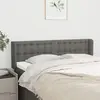 Image de vidaXL Tête de lit avec oreilles Gris foncé 147x16x78/88 cm Tissu