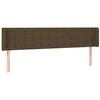 Image de vidaXL Tête de Lit avec Oreilles Meuble de Chambre à Coucher Accessoire de Lit Double Tête de Cadre de Lit Marron Foncé 163x16x78/88 cm Tissu