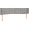 Image de vidaXL Tête de Lit avec Oreilles Meuble de Chambre à Coucher Accessoire de Lit Double Tête de Cadre de Lit Intérieur Gris Clair 183x16x78/88 cm Tissu