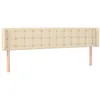 Image de vidaXL Tête de Lit avec Oreilles Meuble de Chambre à Coucher Accessoire de Lit Double Tête de Cadre de Lit Intérieur Crème 183x16x78/88 cm Tissu