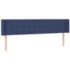 Image de vidaXL Tête de Lit avec Oreilles Meuble de Chambre à Coucher Accessoire de Lit Double Tête de Cadre de Lit Intérieur Bleu 203x16x78/88 cm Tissu