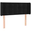 Image de vidaXL Tête de Lit avec Oreilles Meuble de Chambre à Coucher Accessoire de Lit Simple Tête de Cadre de Lit Intérieur Noir 93x16x78/88 cm Velours