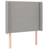 Image de vidaXL Tête de Lit avec Oreilles Meuble de Chambre à Coucher Accessoire de Lit Simple Tête de Cadre de Lit Intérieur Gris Clair 83x16x118/128 cm Tissu