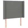 Image de vidaXL Tête de Lit avec Oreilles Meuble de Chambre à Coucher Accessoire de Lit Simple Tête de Cadre de Lit Intérieur Gris Foncé 83x16x118/128 cm Tissu