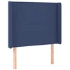 Image de vidaXL Tête de Lit avec Oreilles Meuble de Chambre à Coucher Accessoire de Lit Simple Tête de Cadre de Lit Intérieur Bleu 93x16x118/128 cm Tissu