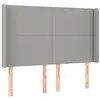Image de vidaXL Tête de Lit avec Oreilles Meuble de Chambre à Coucher Accessoire de Lit Double Tête de Cadre de Lit Gris Clair 147x16x118/128 cm Tissu