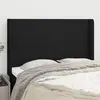 Image de vidaXL Tête de lit avec oreilles Noir 147x16x118/128 cm Tissu