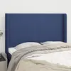 Image de vidaXL Tête de lit avec oreilles Bleu 147x16x118/128 cm Tissu