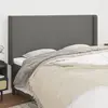 Image de vidaXL Tête de lit avec oreilles Gris foncé 203x16x118/128 cm Tissu
