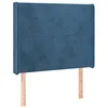 Image de vidaXL Tête de Lit avec Oreilles Meuble de Chambre à Coucher Accessoire de Lit Simple Tête de Cadre de Lit Bleu Foncé 83x16x118/128 cm Velours