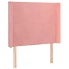 Image de vidaXL Tête de Lit avec Oreilles Meuble de Chambre à Coucher Accessoire de Lit Simple Tête de Cadre de Lit Intérieur Rose 83x16x118/128 cm Velours