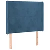 Image de Tête de lit avec oreilles Bleu foncé 93x16x118 128 cm Velours