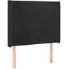Image de vidaXL Tête de Lit avec Oreilles Meuble de Chambre à Coucher Accessoire de Lit Simple Tête de Cadre de Lit Intérieur Noir 103x16x118/128 cm Velours